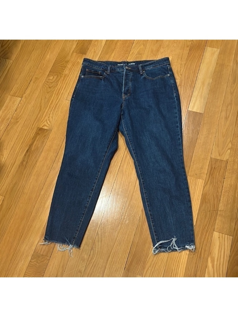 Old Navy Dark Blue Cropped Straight-Leg Jeans